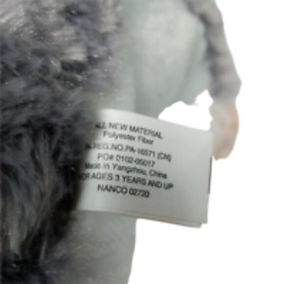 Nanco Gray White Hamster Gerbil Plush Stuffed Animal 10 Inch - Picture 5 of 5